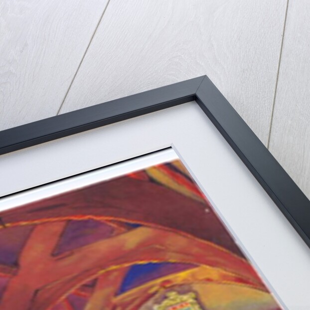 Original artwork for a Christmas card of a roaring fire in a baronial hall, circa 1953 by English School