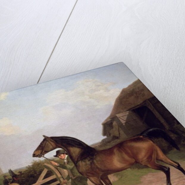 Bay Ascham, a stallion led through a gate to a mare, 1804 by Jacques-Laurent Agasse