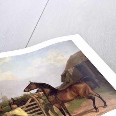 Bay Ascham, a stallion led through a gate to a mare, 1804 by Jacques-Laurent Agasse