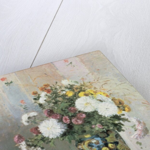 Bouquet of Flowers, Chrysanthemums in a Chinese Vase by Camille Pissarro