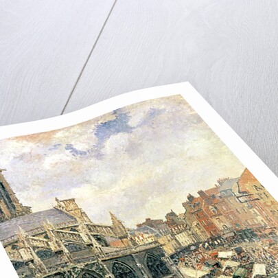 The Market Surrounding the Church of Saint-Jacques, Dieppe, 1901 by Camille Pissarro