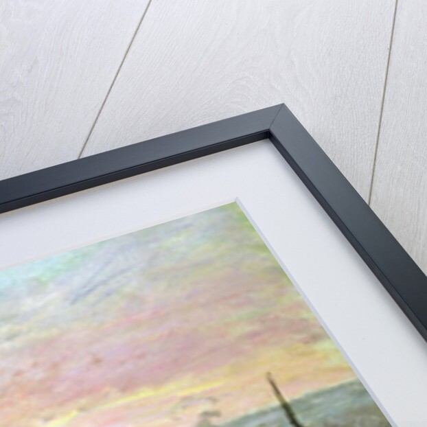 Sunset at Rouen, Boats Unloading Wood, 1896 by Camille Pissarro