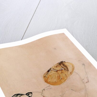 Scared, crouching young girl, 1912 by Egon Schiele