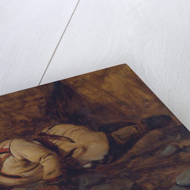 A Laplander Asleep by a Fire by Francois Auguste Biard