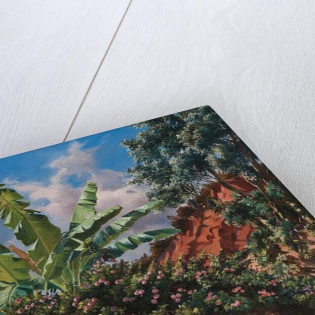 Frances Kennedy Schultze painting under a pergola, Algiers, 1843 by Frances Kennedy Schultze