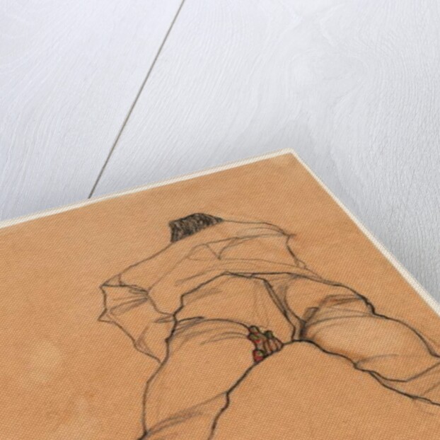 Man lying on his stomach, 1910 by Egon Schiele