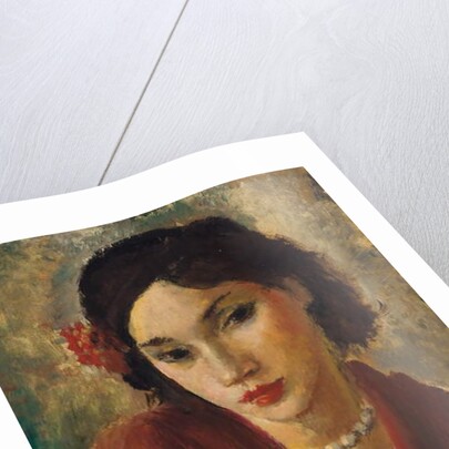 An Elegant Lady with a Pearl Necklace by Vera Rockline