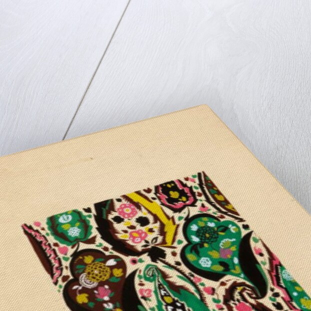 Textile design with flowers and leaves by Sergei Vasil'evich Chekhonin