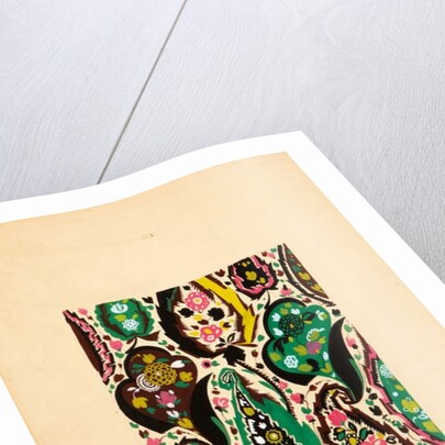 Textile design with flowers and leaves by Sergei Vasil'evich Chekhonin