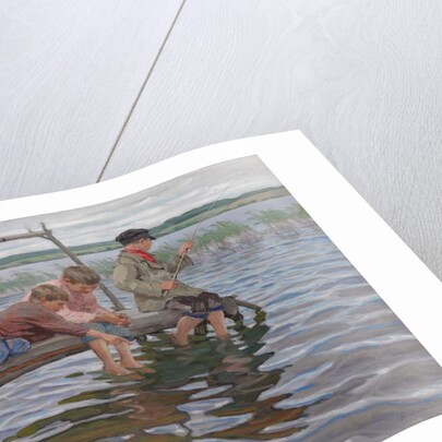 Boys Fishing off a Pier by Nikolai Petrovich Bogdanov-Belsky