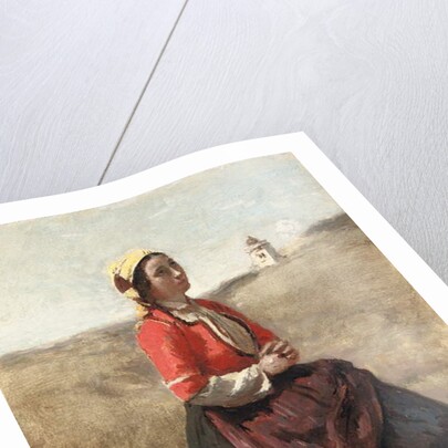The Breton in Prayer by Jean Baptiste Camille Corot