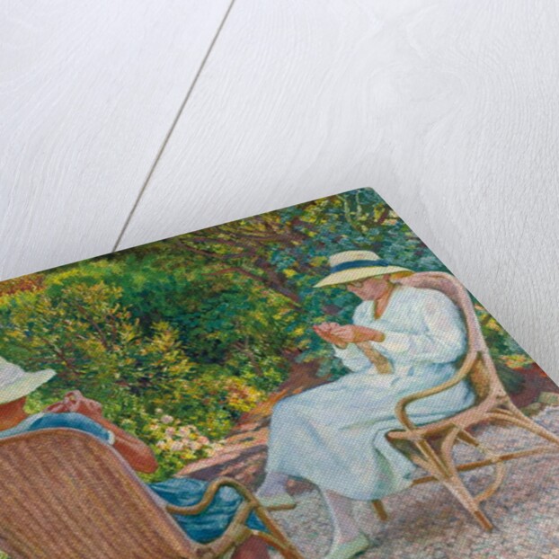 Maria and Elisabeth van Rysselberghe Knitting in the Garden, c.1912 by Theo van Rysselberghe
