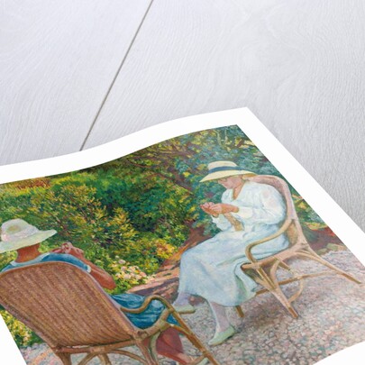Maria and Elisabeth van Rysselberghe Knitting in the Garden, c.1912 by Theo van Rysselberghe