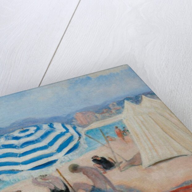 Cannes, Blue Parasol and Tents; Cannes, Parasol Bleu et Tentes by Henri Lebasque