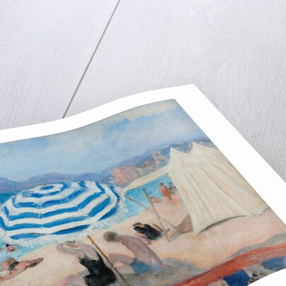 Cannes, Blue Parasol and Tents; Cannes, Parasol Bleu et Tentes by Henri Lebasque