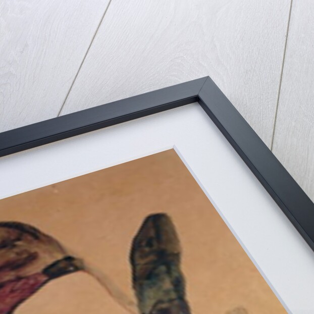 Woman with Raised Leg and Purple Stockings; Frau mit Erhobenem Bein und Lila Strumpfen, 1911 by Egon Schiele