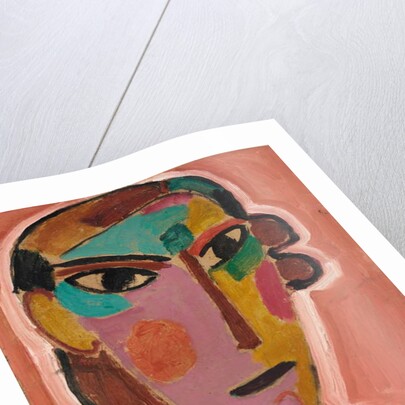 Mystical Head: Woman's Head on a Red Background, c. 1917 by Alexej von Jawlensky