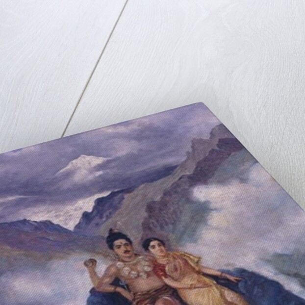 Lord Shiva and Parvati on Mount Kailash by Mahadev Vishvanath Dhurandhar