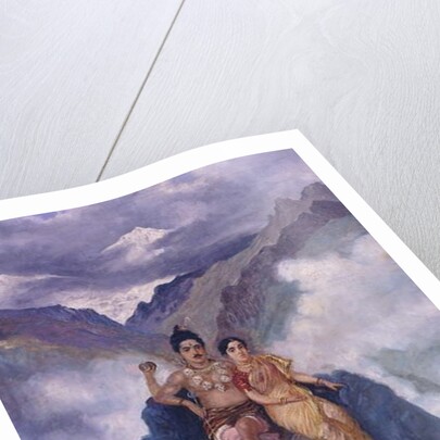 Lord Shiva and Parvati on Mount Kailash by Mahadev Vishvanath Dhurandhar