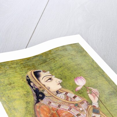 Portrait of a Lady Holding a Lotus, c. 1740-1750 by Indian School