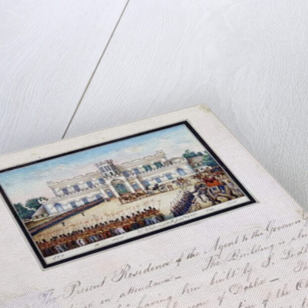 A page from the illustrated manuscript 'Reminiscences of Imperial Delhi', 1844 by Mazar or Mazhar Ali Khan