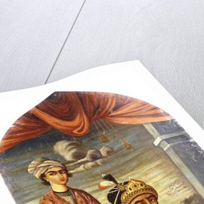 Portrait of Genghis Khan, with a Youth in Attendance, c.1803-4 by Ali Mihr