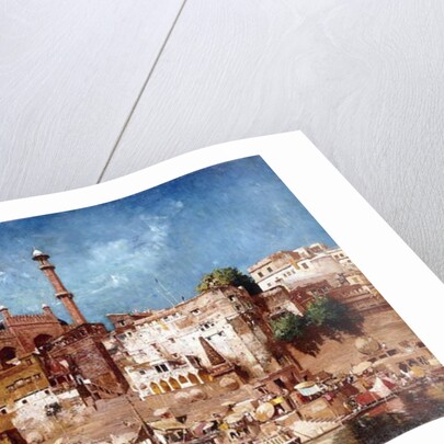 A View of the Ghats with Aurangzeb's Mosque, Benares by John Gleich