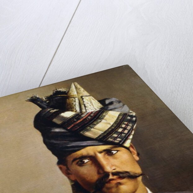 Portrait of a Khattack in Military Head-Dress, 1898 by Hubert Vos
