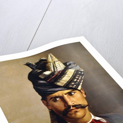 Portrait of a Khattack in Military Head-Dress, 1898 by Hubert Vos