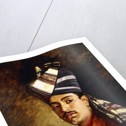 Portrait of a Sikh in Military Head-Dress by Hubert Vos