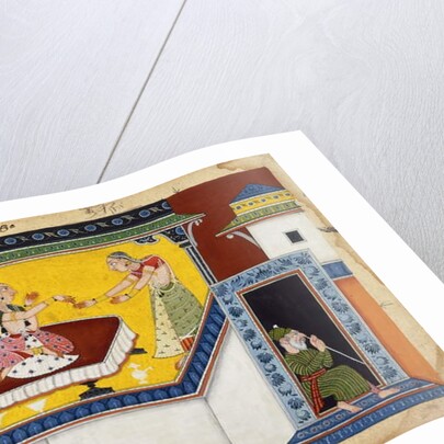 Kaikeyi, King Dasaratha's Second Queen, Rewarding the Hunchback Maidservant Manthara, c.1690-1700 by Indian School