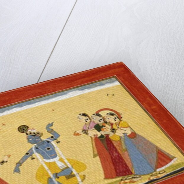 Krishna Dancing Before the Cowgirls as they Clap their Hands, c.1730-1735 by Manaku