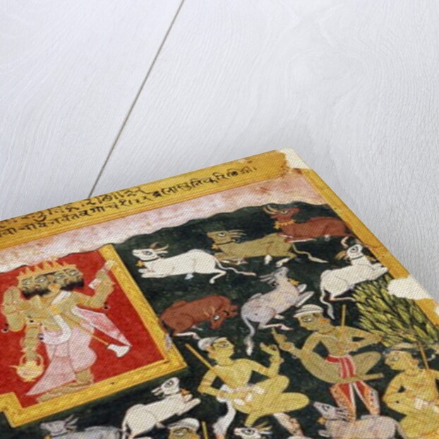 Brahma Offering Homage to Krishna as the Incarnation of Vishnu, c.1540-1575 by Indian School