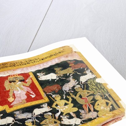 Brahma Offering Homage to Krishna as the Incarnation of Vishnu, c.1540-1575 by Indian School