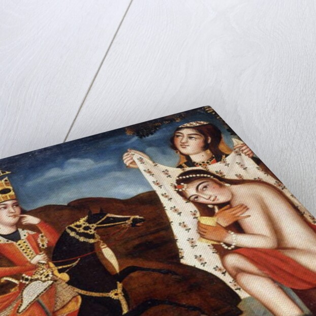 Khusraw Discovering Shirin Bathing, c. 1840 by School Qajar