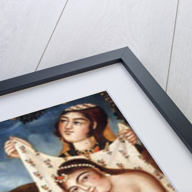 Khusraw Discovering Shirin Bathing, c. 1840 by School Qajar
