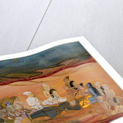 The Death of Bhishma, Mortally Wounded by Arjuna's Numerous Arrows, c.1760-1770 by Indian School