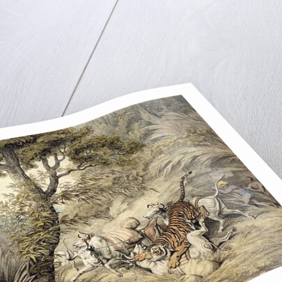 Tiger Attacking a Cattle Train by Samuel Howitt