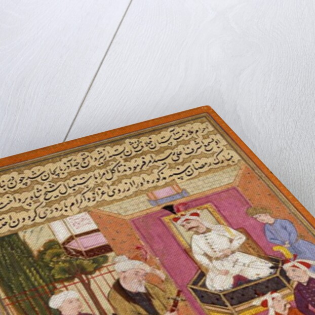 Shah 'Abbas en Route between Sherwan and Azerbaijan, Receiving Sher Shah, c. 1688 by Muin Musavvir