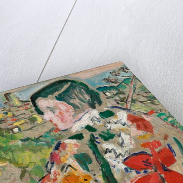 Girl in a shawl, by George Leslie Hunter