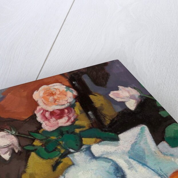 Roses in a Vase with Oranges and a White Tablecloth, by Samuel John Peploe