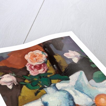 Roses in a Vase with Oranges and a White Tablecloth, by Samuel John Peploe