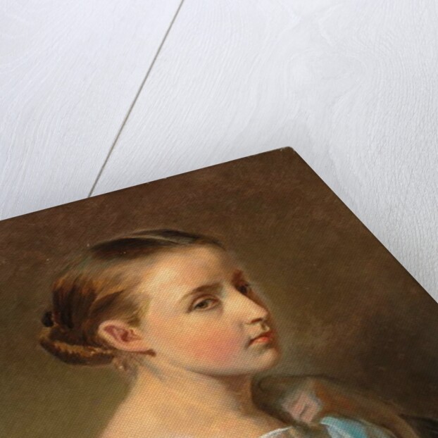 Portrait of a Girl, Head and Shoulders, Draped in a Blue and White Wrap, c.1850 by Franz Xaver Winterhalter