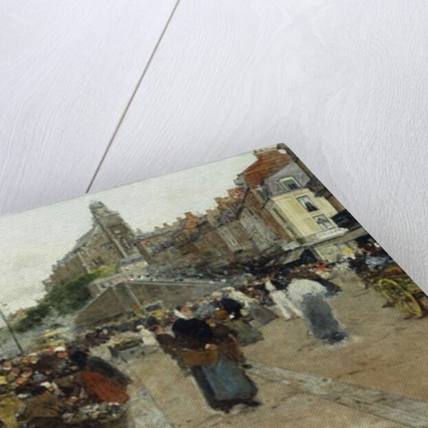 Marketplace by a Harbour by Luigi Loir