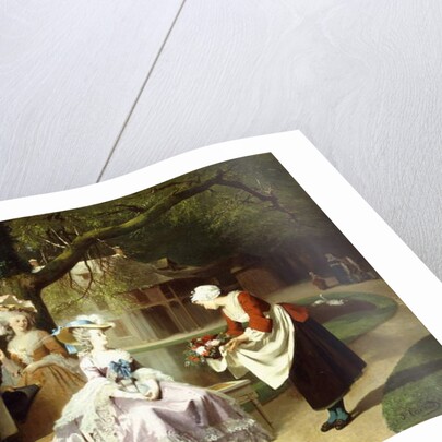 Marie Antoinette and Louis XVI in the Tuileries Garden with Madame Lambale, 1857 by Joseph Caraud