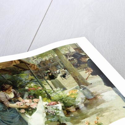 A Flower Market in Paris, 1891 by Louis de Schryver