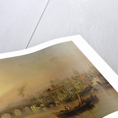 View of Newcastle from the River Tyne, with shipping in the foreground, 1831 by Thomas Miles Richardson