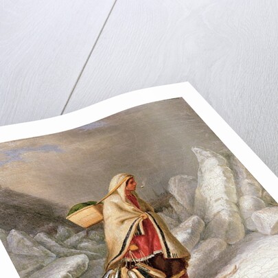 An Indian Woman Wearing Snowshoes by Cornelius Krieghoff