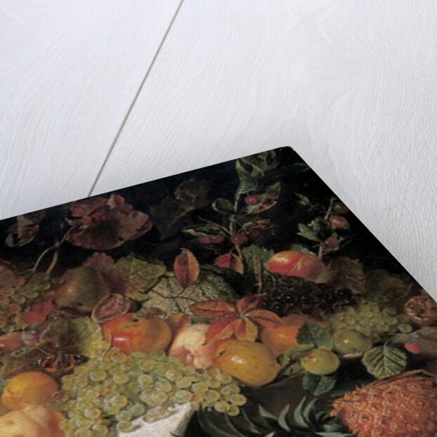 Fruit and flowers on a stone ledge, 1829 by George Lance