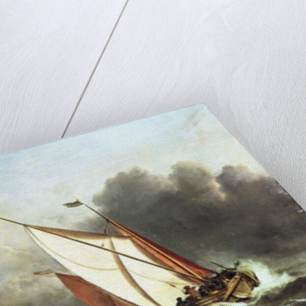 Dutch shipping offshore in a rising gale by Willem van de the Younger Velde